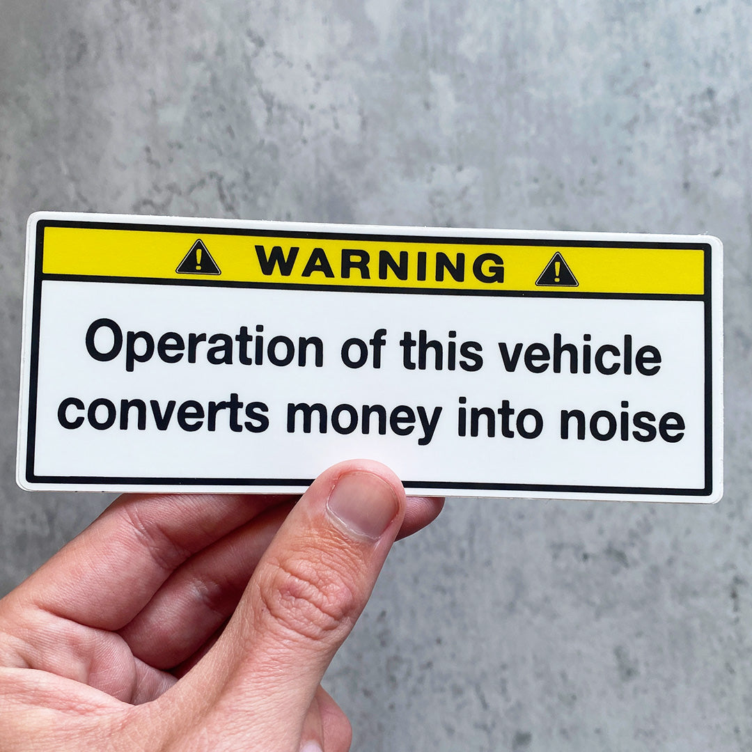 Warning Operation of This Vehicle Sticker
