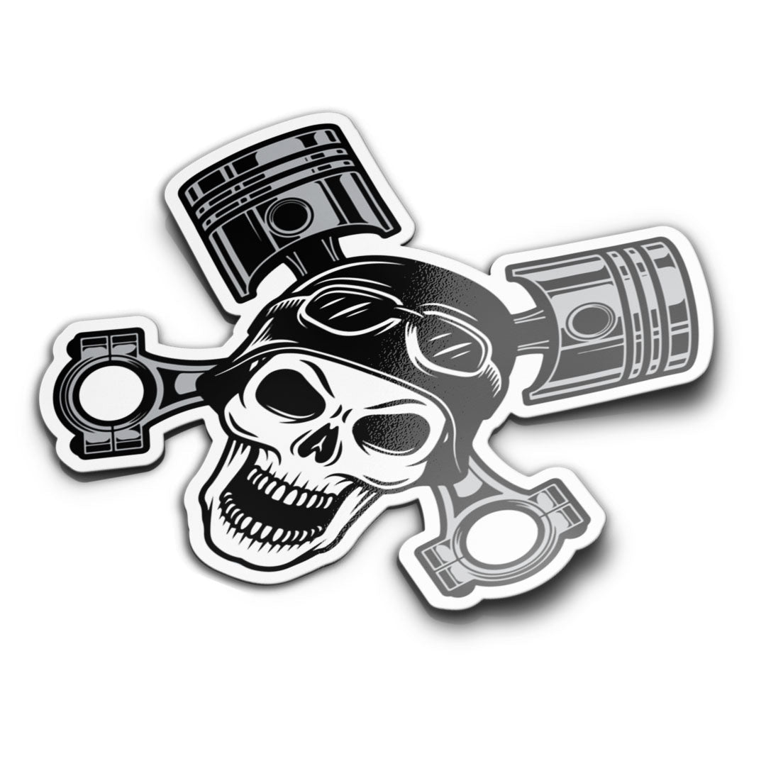Pistons Skull Sticker