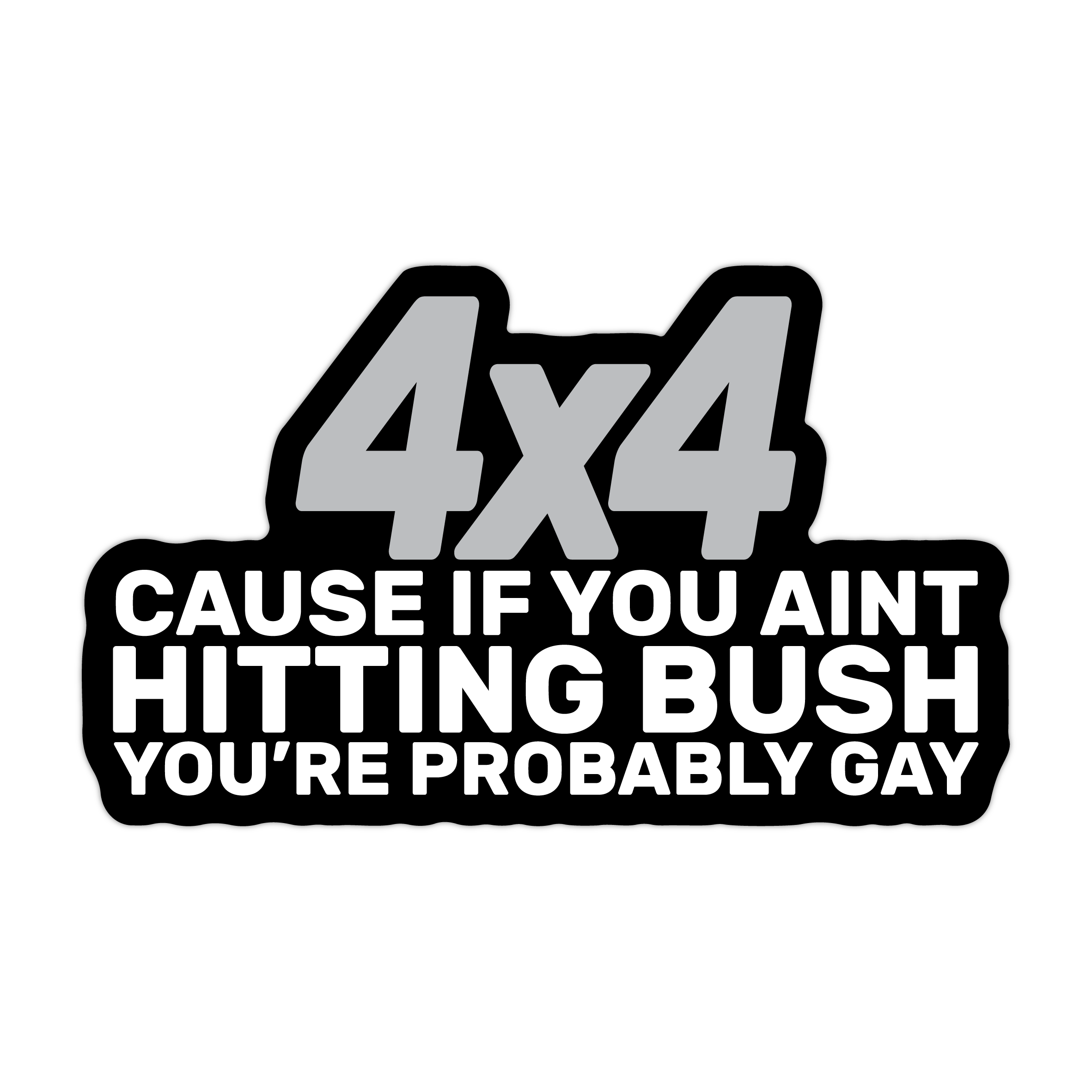 4X4 HITTING BUSH STICKER