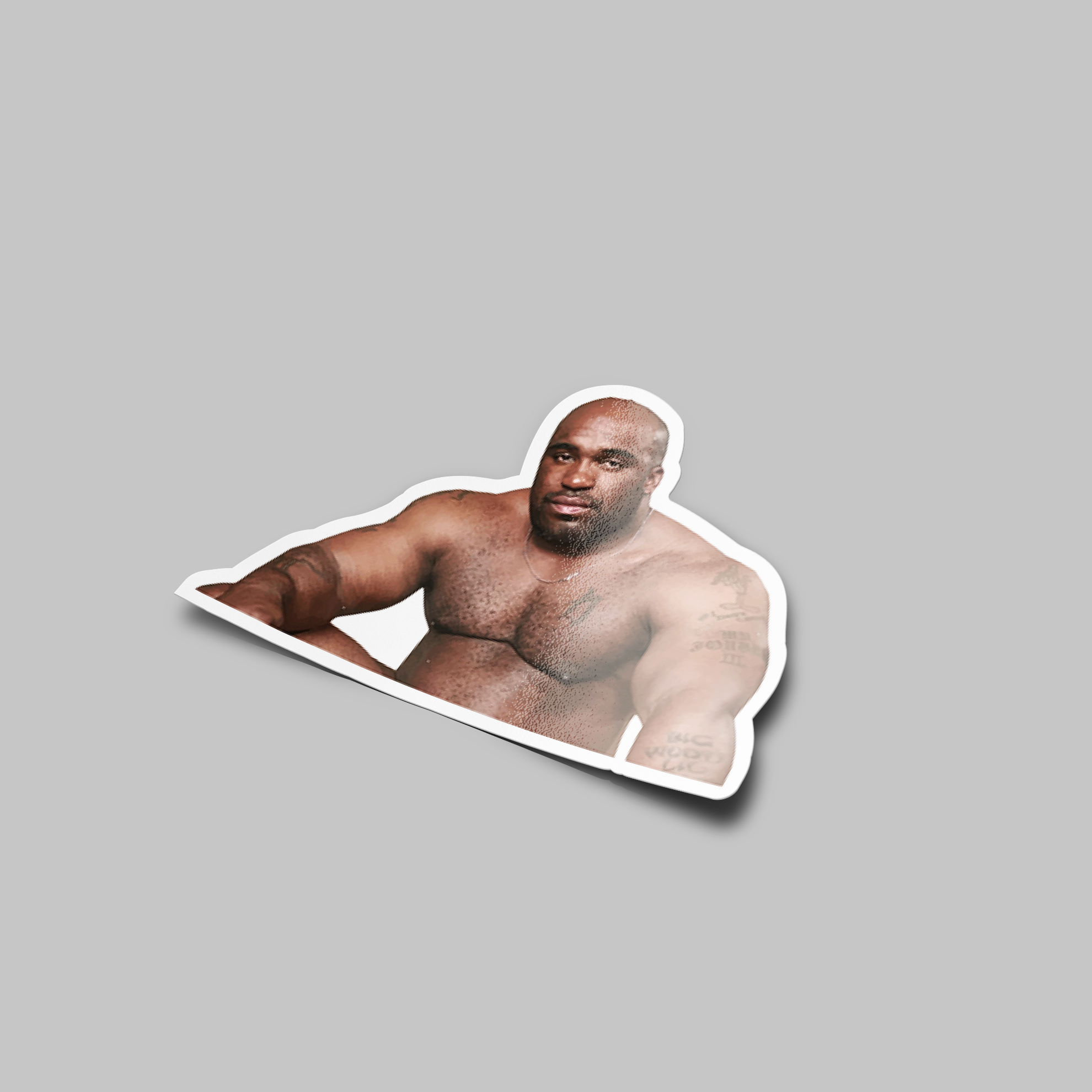 Image of Big Barry Wood from waist up from classic meme to sticker.