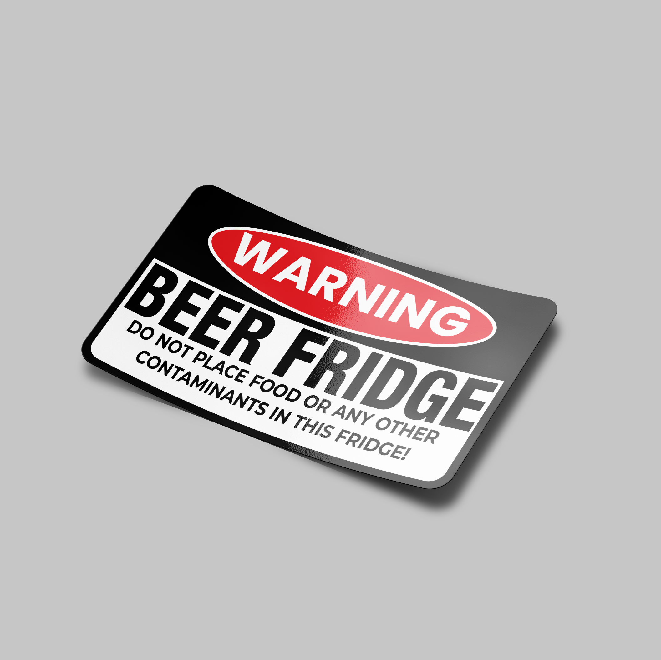 WARNING BEER FRIDGE STICKER