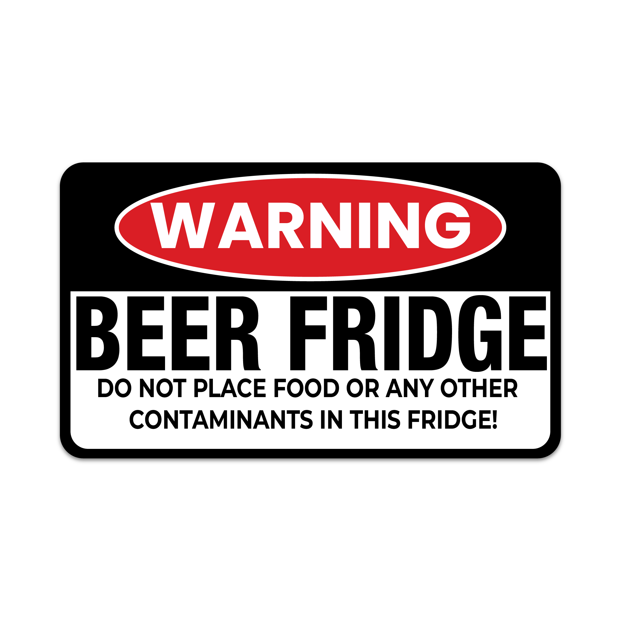 WARNING BEER FRIDGE STICKER