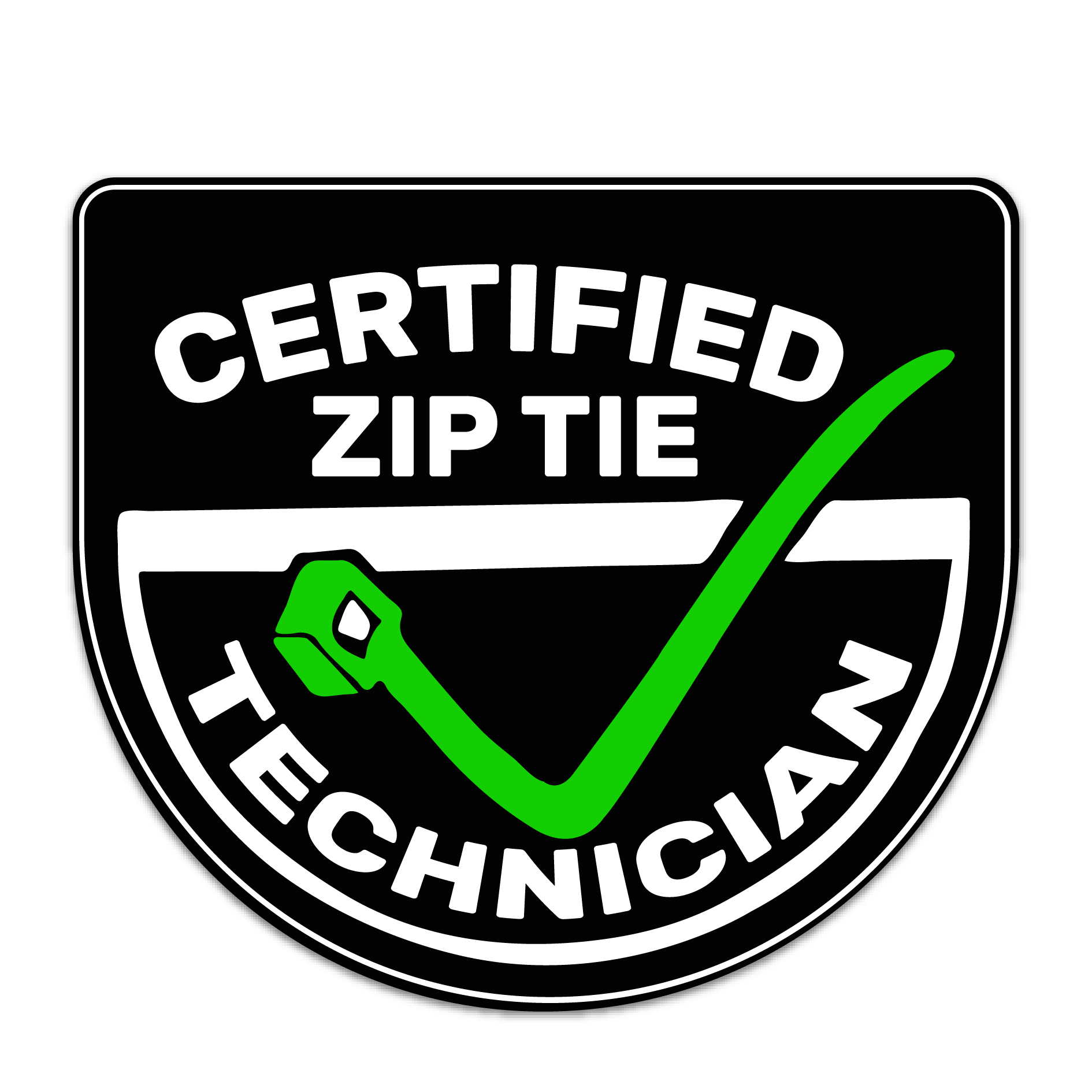 CERTIFIED ZIP TIE TECHNICIAN STICKER