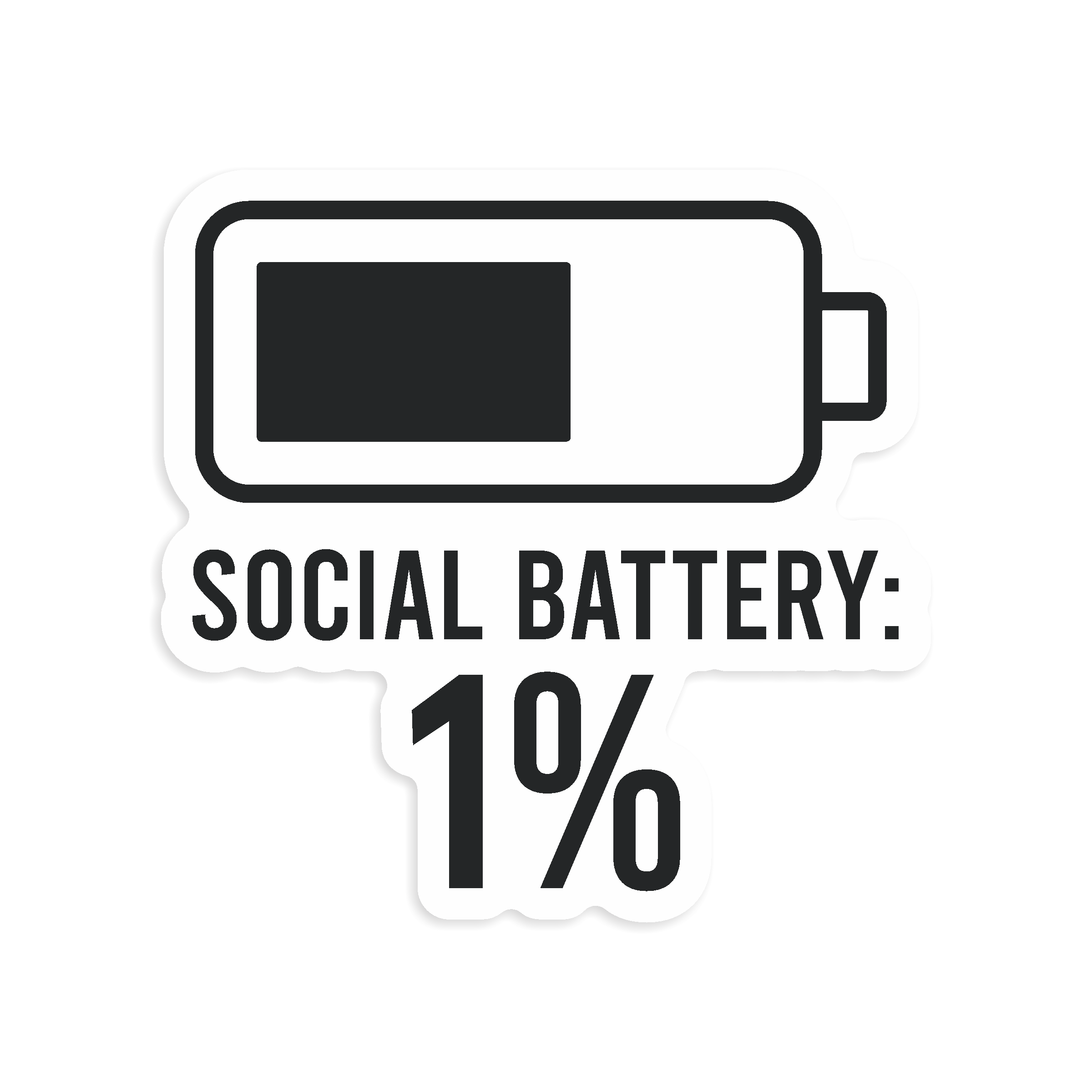 Social Battery 1% Decal