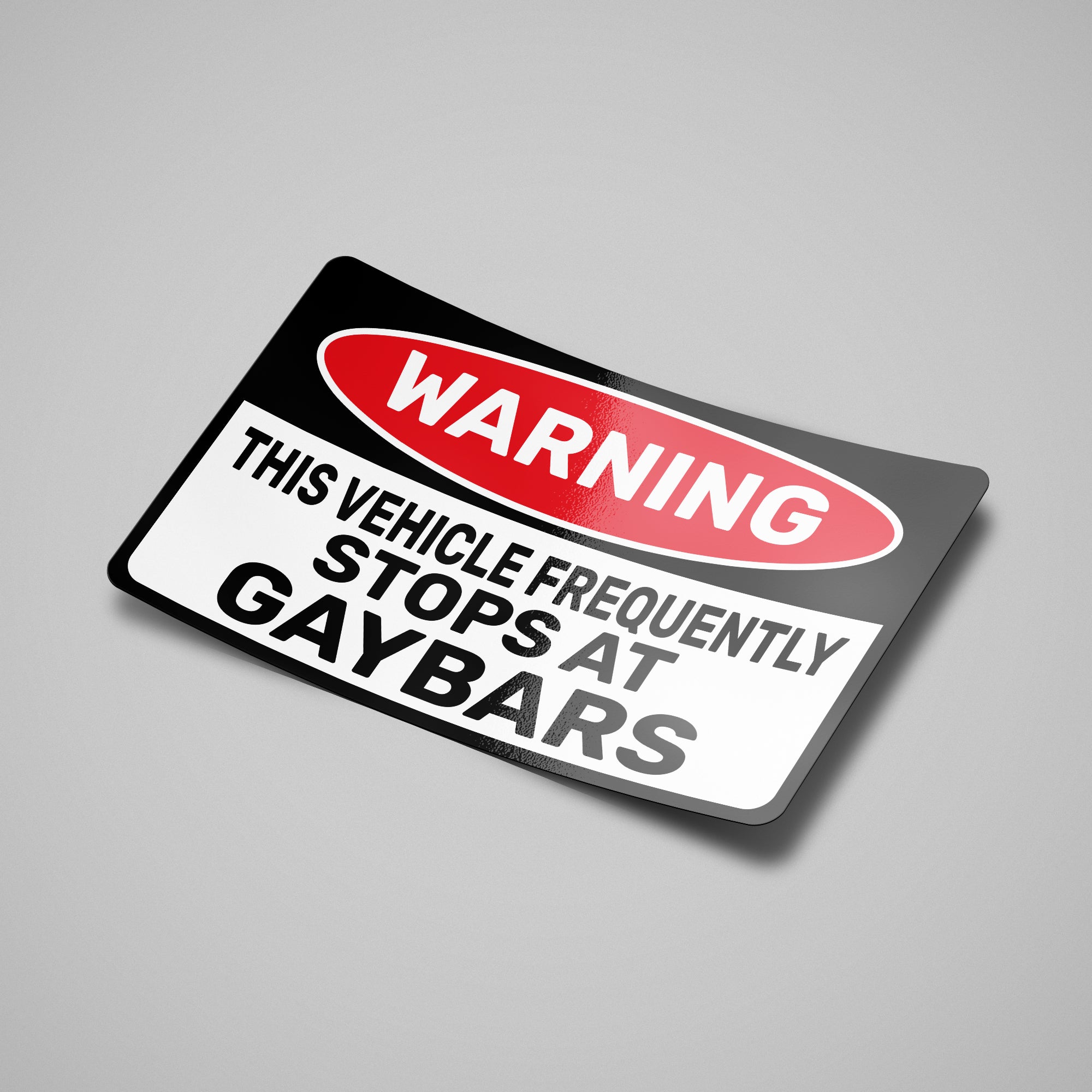 WARNING GAYBARS STICKER