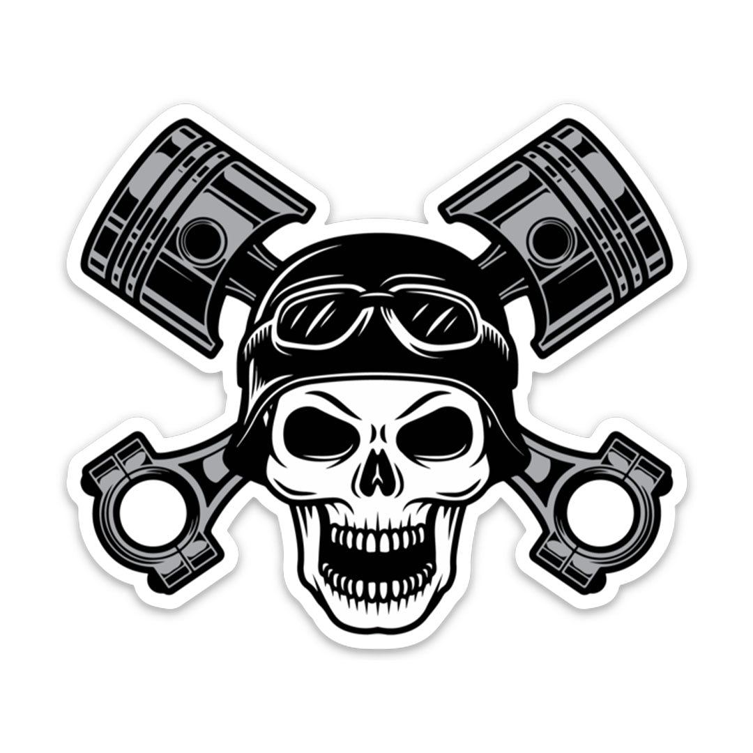 Pistons Skull Sticker