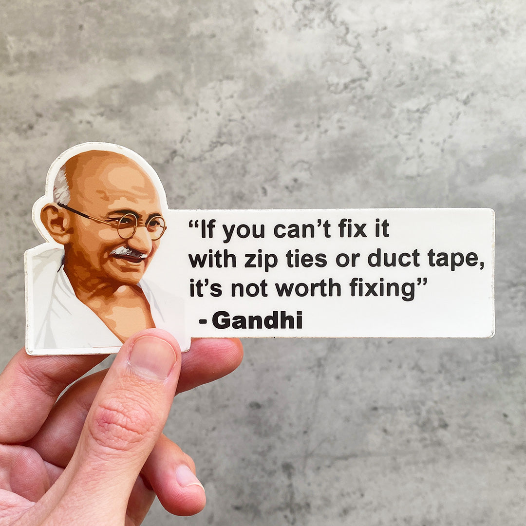 ZIP TIES DUCT TAPE GHANDI STICKER