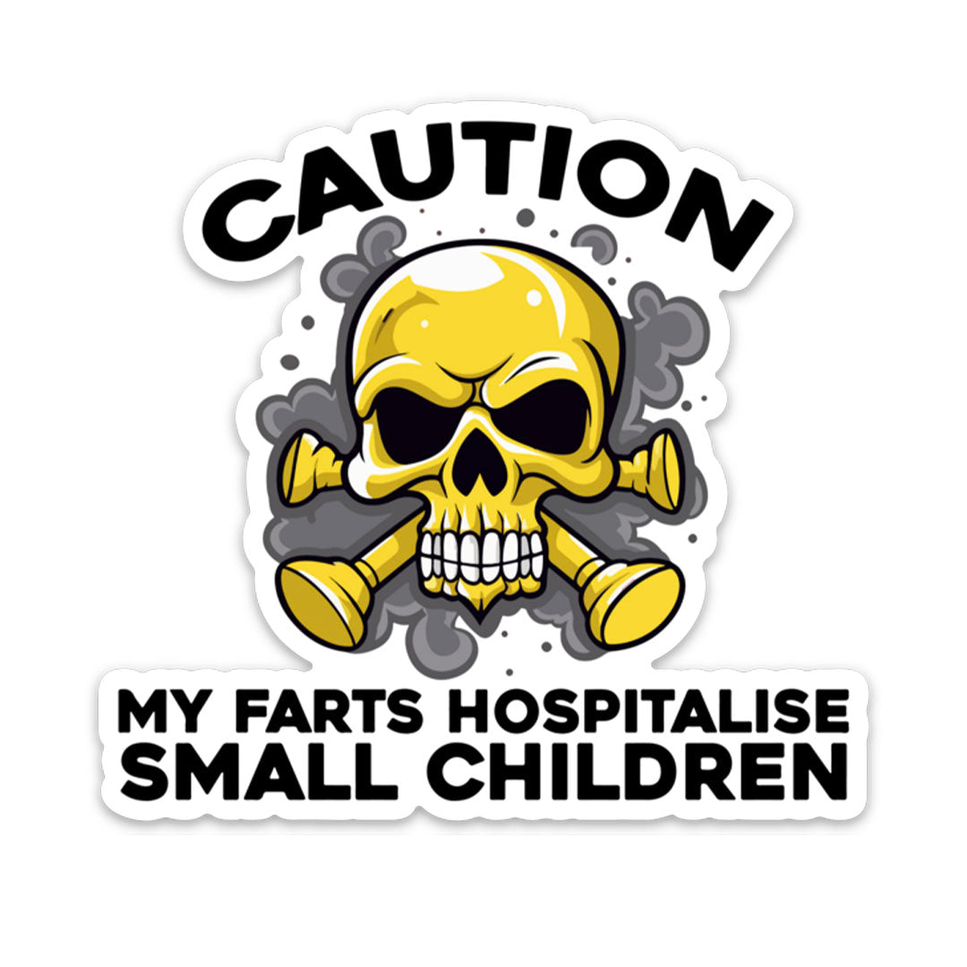 CAUTION MY FARTS STICKER