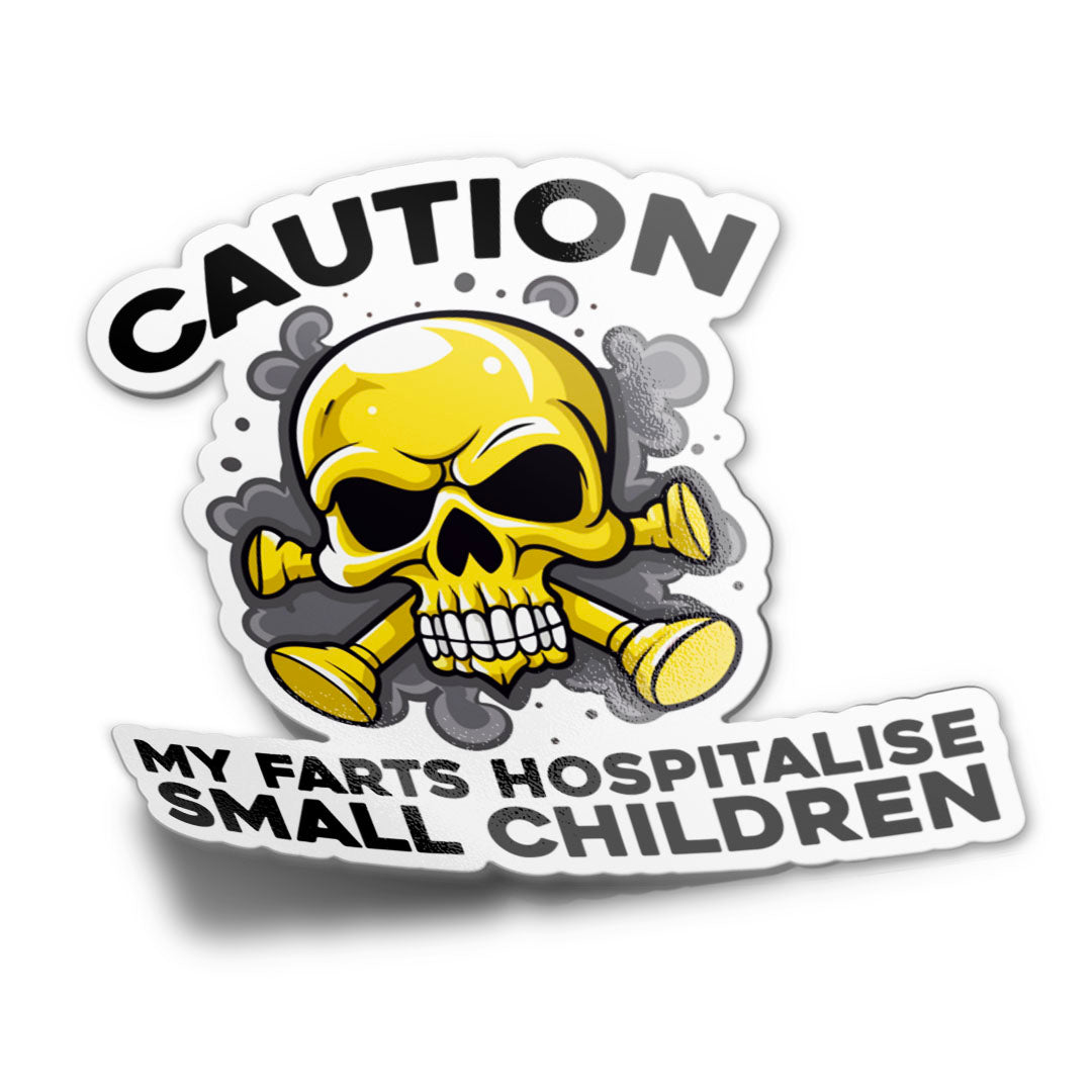 CAUTION MY FARTS STICKER