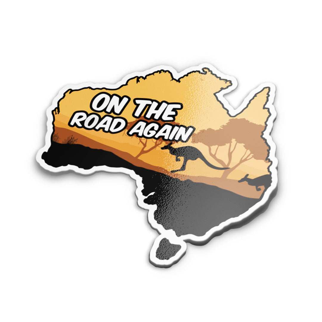 ON THE ROAD AGAIN STICKER