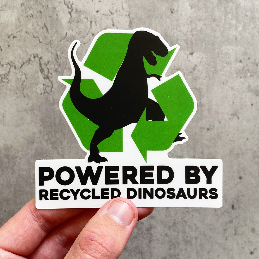 POWERED BY DINOSAURS STICKER