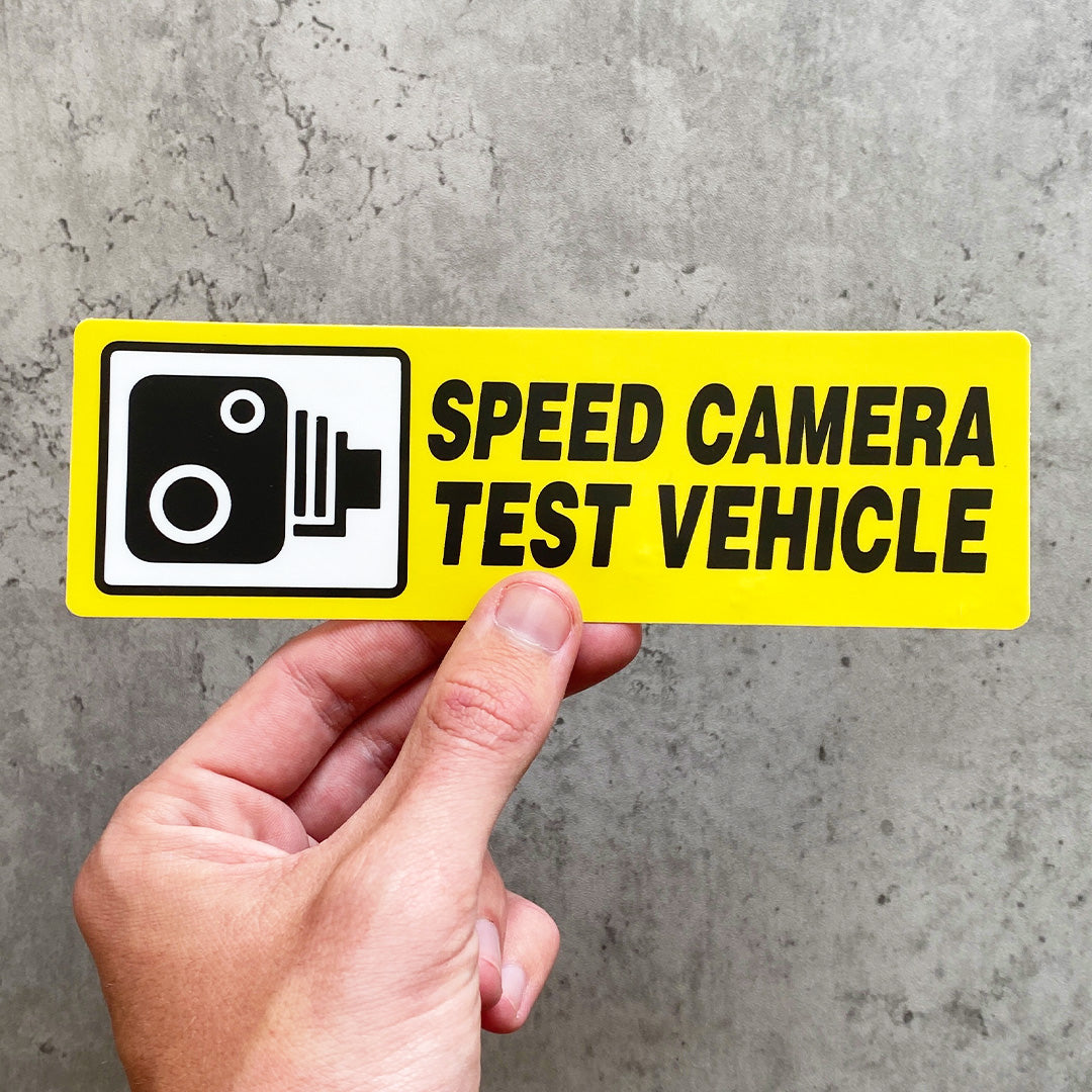 SPEED CAMERA TEST VEHICLE STICKER