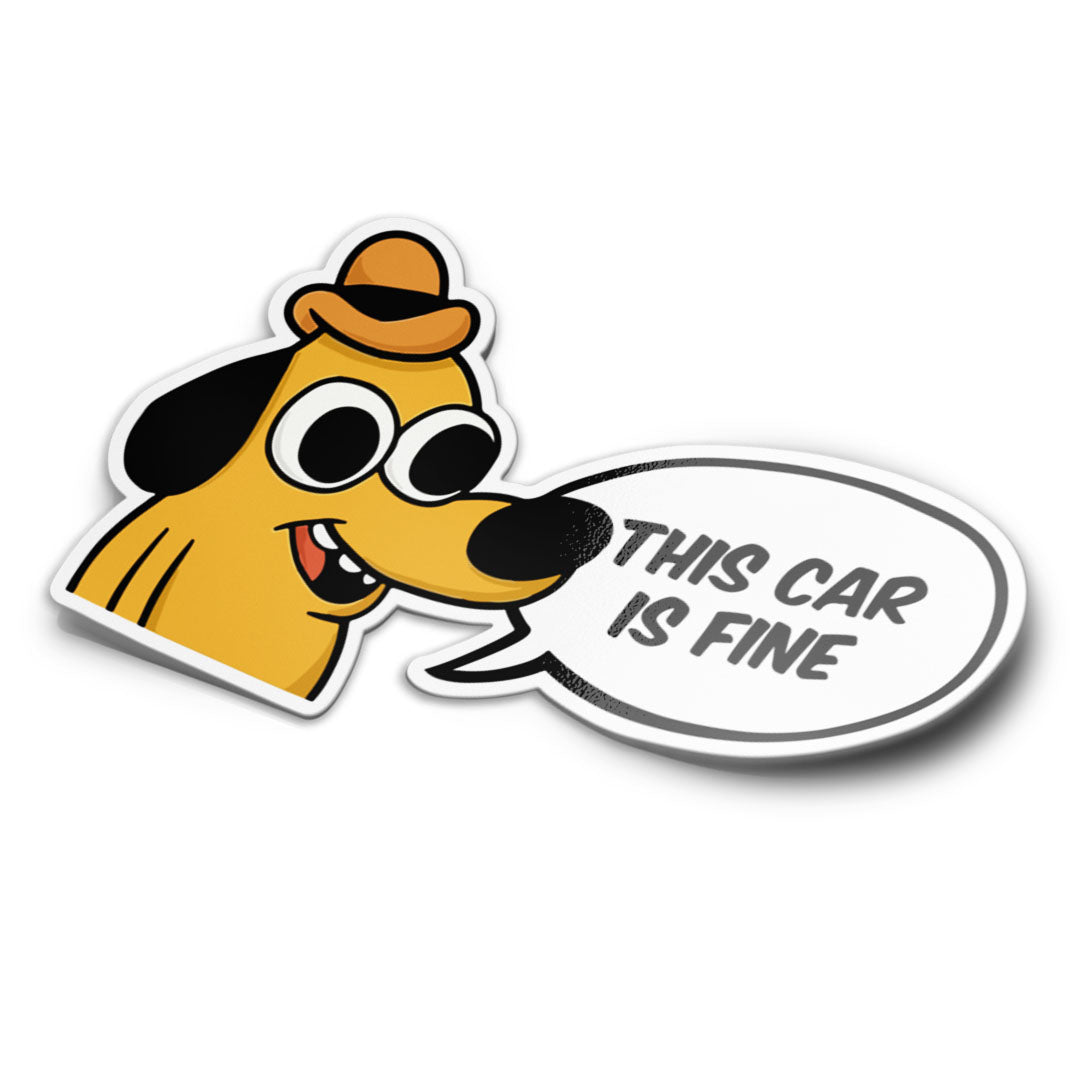 Stypid Sticker This Car Is Fine Sticker – Stupid Stickers