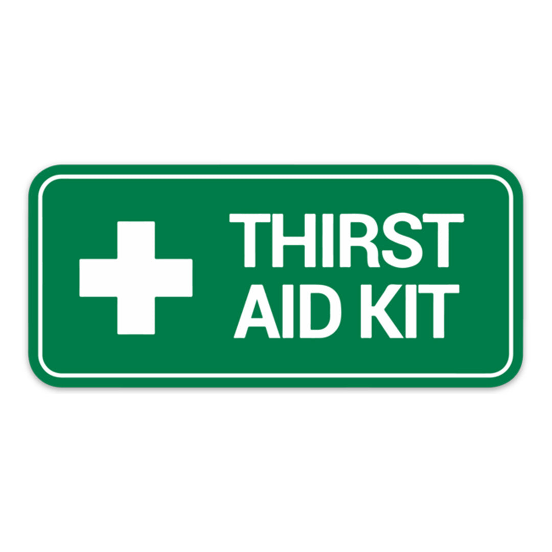 THIRST AID KIT STICKER